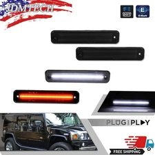 Smoked Lens White/Red Full LED Side Marker Light Set Kit For 2003-2009 Hummer H2