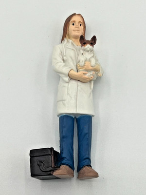 People At Work Safari Ltd Veterinarian Holding A Dog 2.5  Figure