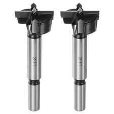 2pcs 31mm (1-7/32") Tungsten Carbide Wood Hinge Forstner Drill Bit Black