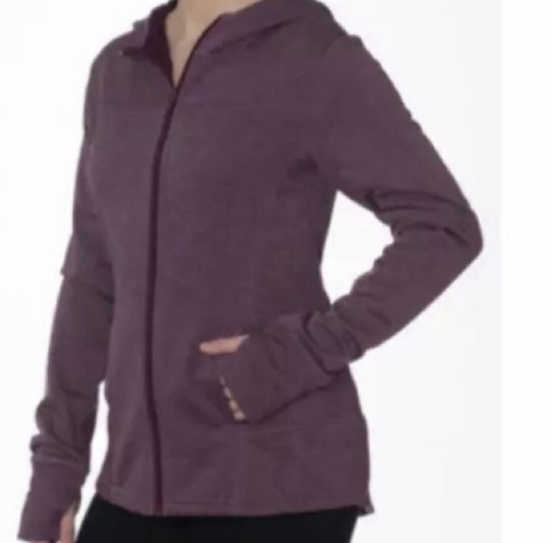Danskin Now Plum Tech Fleece Zip Hoodie Jacket Women’s Size Small