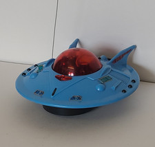 Vintage 1970 RN-36 Blue Space UFO Spaceship Toy Red Dome Antenna Battery Op