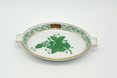 Aschenbecher 11,4 x 7,5 von Herend Apponyi grün 7784 / AV