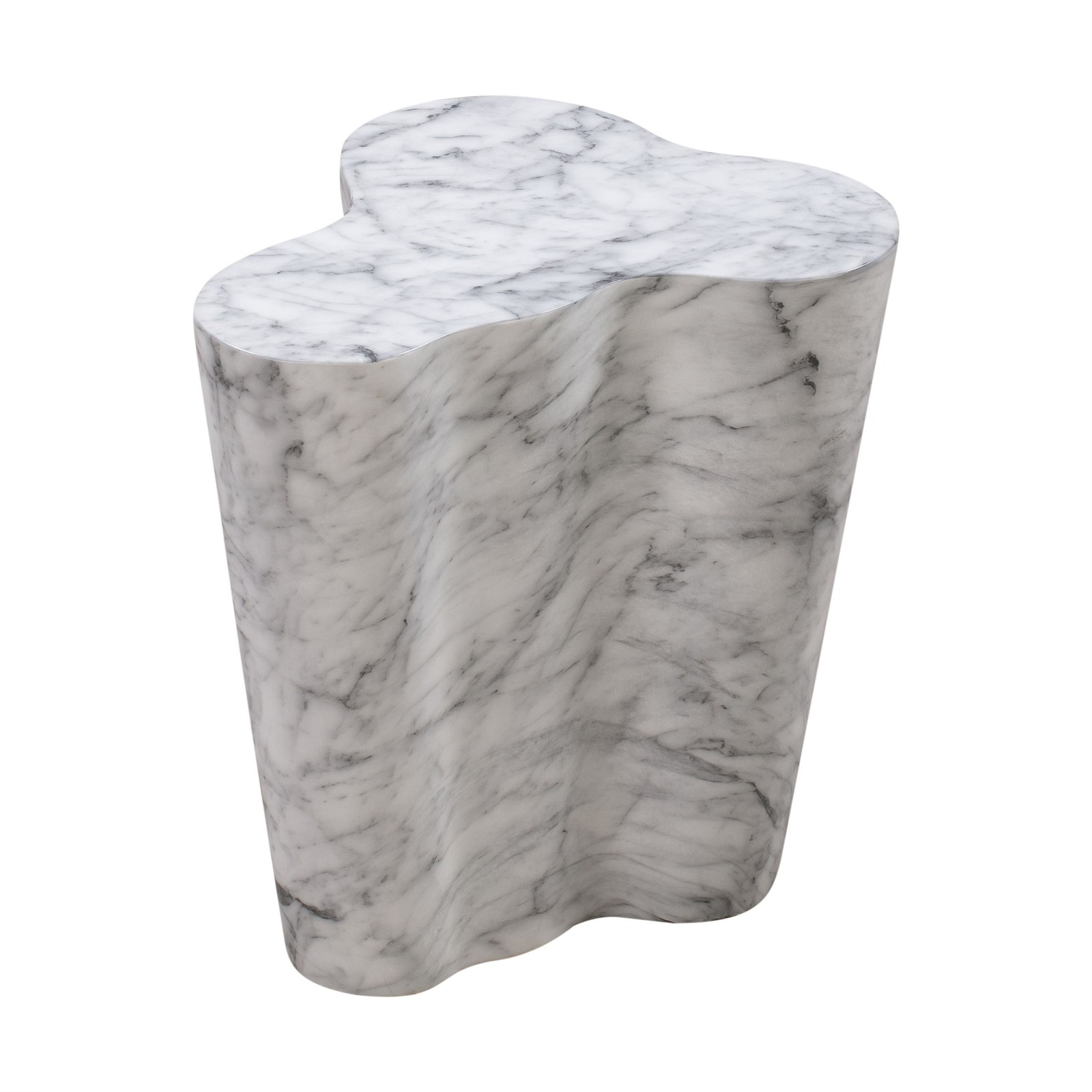 Marble Slab Short Side Table Modern Minimalist Accent