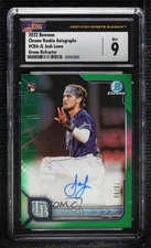 2022 Bowman Chrome Rookie Green Refractor 70/99 Josh Lowe CSG 9 Auto RC 07m7