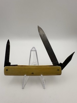 Antique Graef & Schmidt Germany 3-Blade Pen Knife Reg No 2354 Celluloid Vintage