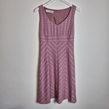 Vintage Sticky Fingers XS Pink Wool Cashmere Fit & Flare Midi Dress Sleeveless