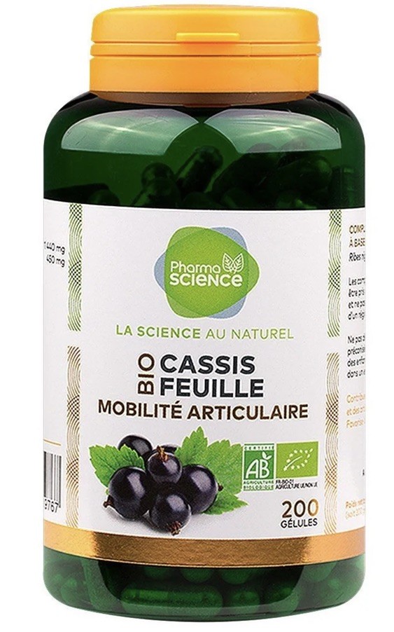 Pharmascience cassis feuilles complement alimentaire articulation sensible capsule 200 g