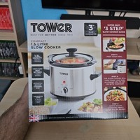 NEW Sealed Unused Tower T16020 1.5L Compact Slow Cooker Stainless Steel