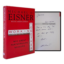 MICHAEL EISNER SIGNED Working Together 1ST EDITION HARDCOVER Disney CEO 2010 HC