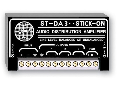 RDL ST-DA3 Line-Level 1x3 Distribution Amplifier Balanced Gain 24V