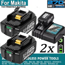 2Pack 18V 18 Volt Battery for Makita LXT 8.0Ah BL1830 BL1850 BL1860 /Charger