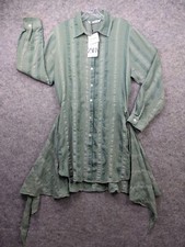 Zara Dress Womens Small Sage Green Zoe Mini Long Sleeve New