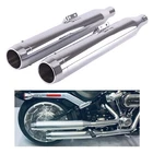 SHARKROAD 3.5" Slip On Mufflers Exhaust Pipes for Softail M8 2018-UP Chrome