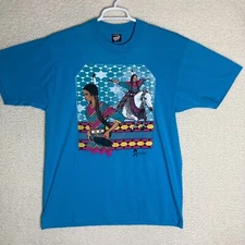 VNT Screen Stars XL Two Guns Grafixs 92' Native American Single Stich T Shirt