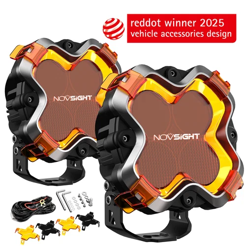 NOVSIGHT HALO Series 6" LED Work Lights Spot Flood Combo Driving Pod Bar Offroad