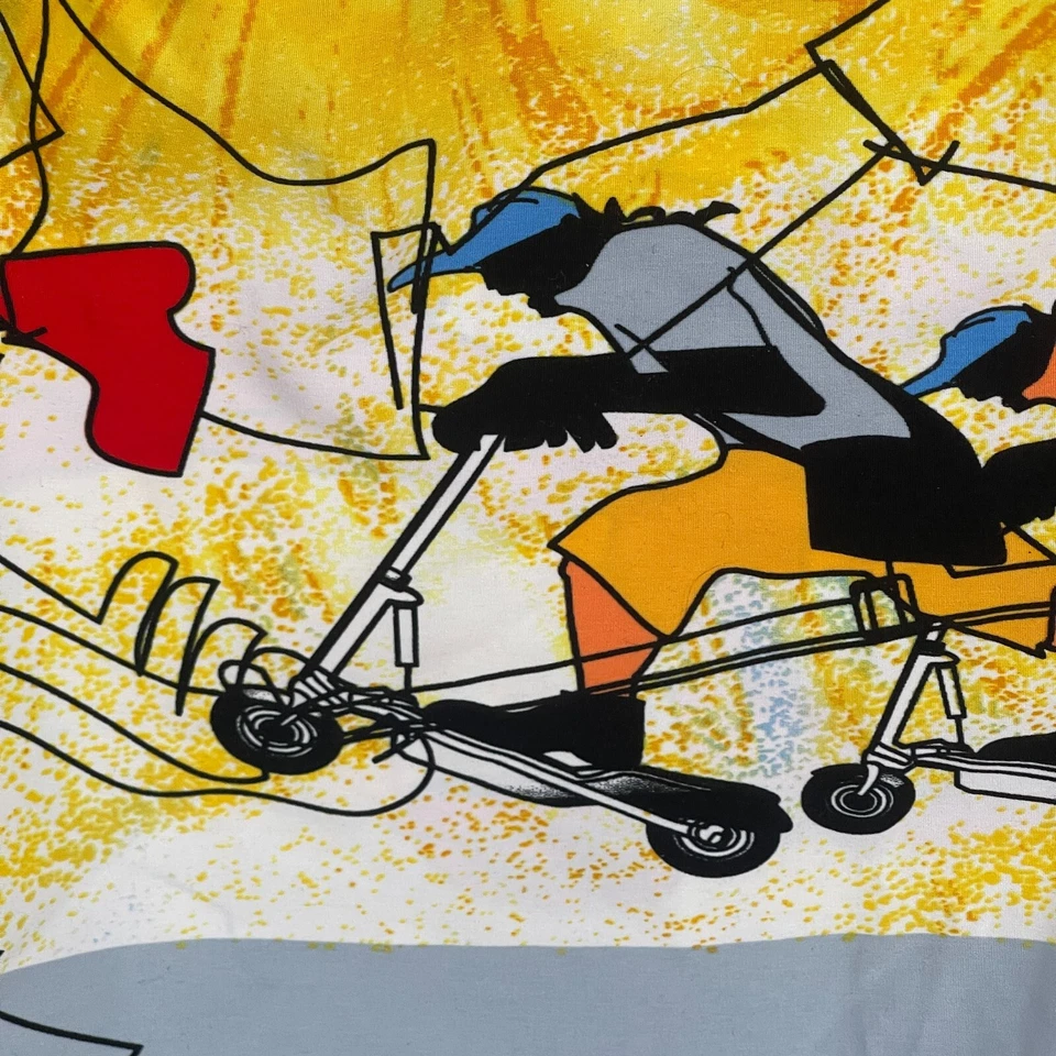 Camisa manga curta gráfica verdadeira vintage anos 90 Koman Scooter Riders imperdível média - Imagem 4 de 4