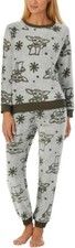 STAR WARS Mandalorian Grogu Womens 2 Piece Plush Fleece Jogger Set Green Small