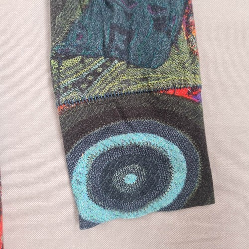 Vestido Desigual para mujer línea A hasta la rodilla talla M manga larga floral mezcla de algodón - Imagen 7 de 20
