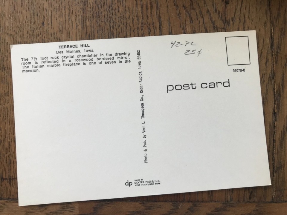 Terrace Hill Des Moines Iowa Chandelier Drawing Room Mirror Postcard eBay