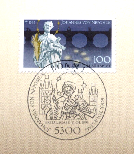 BRD Ersttagsstempel 1993 Mi 1655, Johannes von Nepomuk