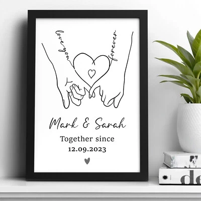 BEECREATIVE Personalised One Year Anniversary Together Christmas Gift Boyfriend Girlfriend