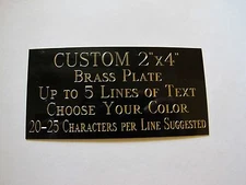Custom Engraved Plate BRASS 2"x4" Custom Name Plate Plaque Art Label Tag Gift