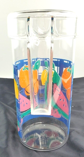 Vintage Andre Morin Collection Pitcher Plastic Lid 56oz Colorful Canada 1979 - Picture 5 of 11