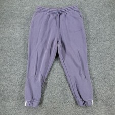 Adidas Sweatpants Women's Medium Purple Jogger Trefoil Logo Pocket Tapered 28x22