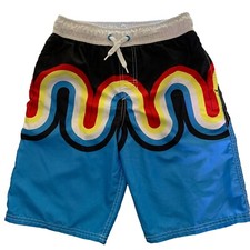 Cat  Jack Swim Trunks Board Shorts Boys Large 12-14 Back Pocket Elastic Waist