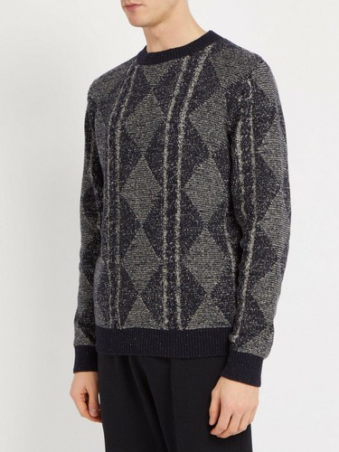 Blue Exeter Cable Knit Sweater $325 | eBay