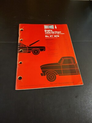 #ad 1979 CHAMPION ENGINE TUNE UP CHART CARS AND LIGHT TRUCKS GUIDE MANUAL NO 5T $12.28