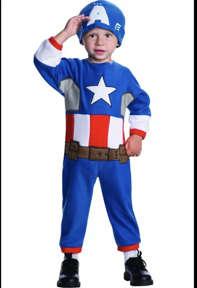 MARVEL AVENGERS CLÁSICO NIÑO PEQUEÑO DISFRAZ POLAR MONO Capitán América TALLA 2-4 Foto 2 de 4