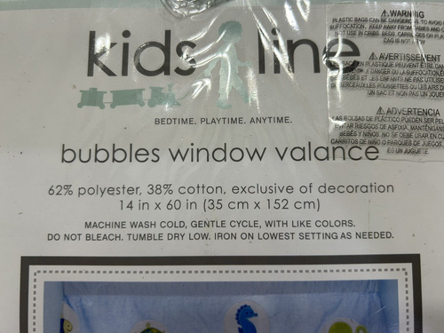 Linea Bambini Bolle Finestra Tartaruga Valance Blu/Verde/Bianco 14x60 NUOVO - Foto 3 di 6