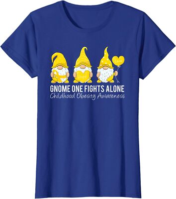 Gnome Fights Childhood Obesity Awareness Yellow Ladies' Crewneck T-Shirt