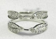 1.50 CT Lab-Created Diamond Wrap Enhancer Engagement Ring Real Sterling Silver