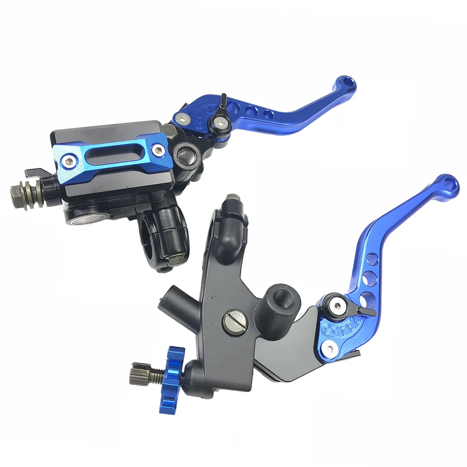 Juego de palancas embrague cilindro maestro freno CNC azul universal motocicleta 7/8" 22 mm Foto 3 de 4