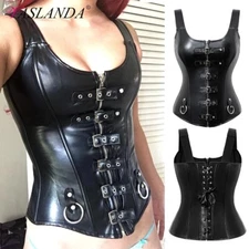 Women Black Steampunk Corset Bustier Gothic Shapewear Plus Size Lingerie Sexy US