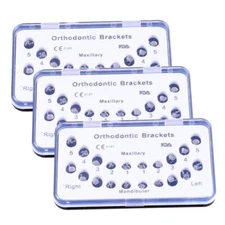 3 Kits Dental Orthodontic Metal Brackets Standard MBT 022 Slot 3 4 5 with Hooks