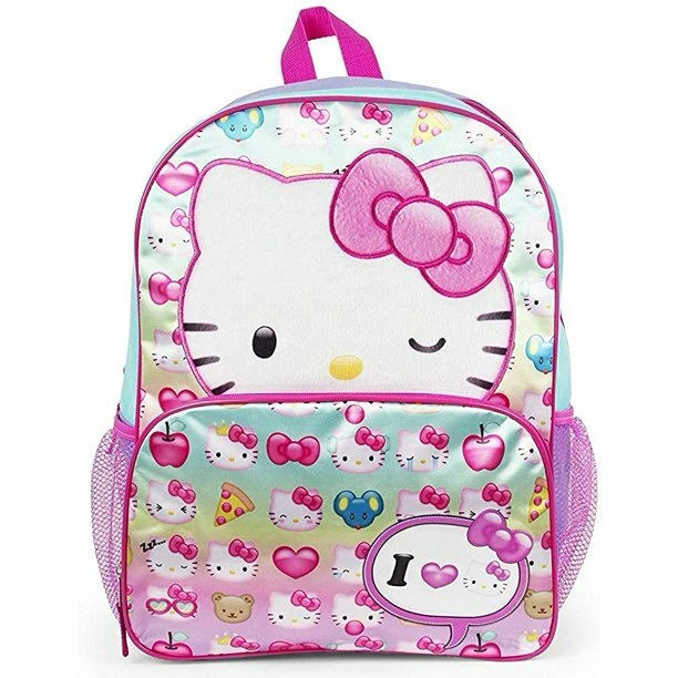 Hello Kitty School Backpack Little Girls Cute Pink Book Bag Sanrio 16 Love  Bow