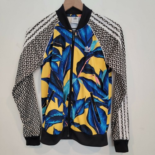 Track Jacket Tropical Floral Leaf Palm 