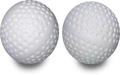 Solid Plastic Field Hockey Golf Ball Training Practice Ball Pack of 2