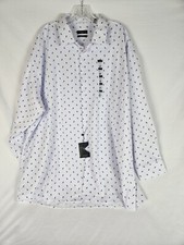 Shaquille O'Neal XLG Big Fit Cooling Dress Shirt White Floral 19 34/35 3XL NWT