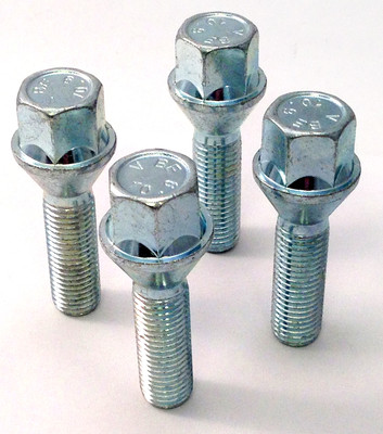 extended wheel bolts 35mm Thread M12 x 1.5, 17mm Hex, taper, Vauxhall x 4