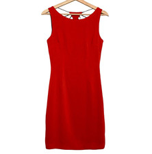 MARA HOFFMAN Silk Mini Dress Size 4 Strappy Open Back Sleeveless Sheath Red