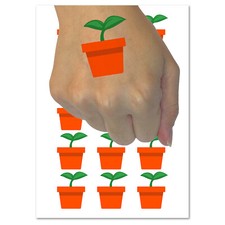 Plant Sprout Gardening Solid Temporary Tattoo Water Resistant Fake Body Art Set