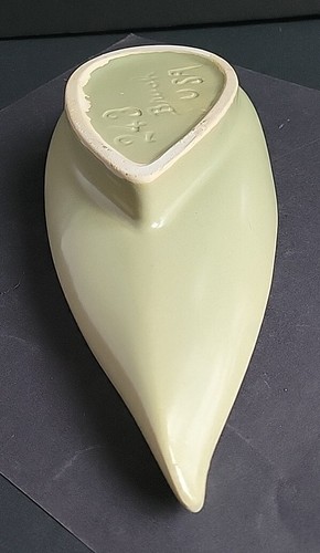 Vintage Lime Green Brush USA 243 Oblong McCoy Ceramic Planter Dish 11" Decor - Picture 8 of 10