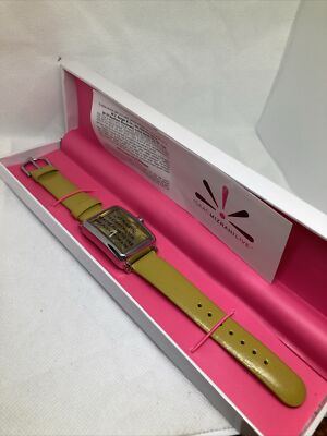 New Boxed Isaac Mizrah Live Yellow Square Face Ladies Watch