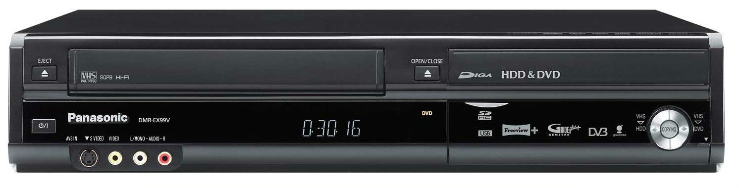 Panasonic DMR-EX99V Black DVD & VHS Recorder with 250GB HDD - Freeview - Black