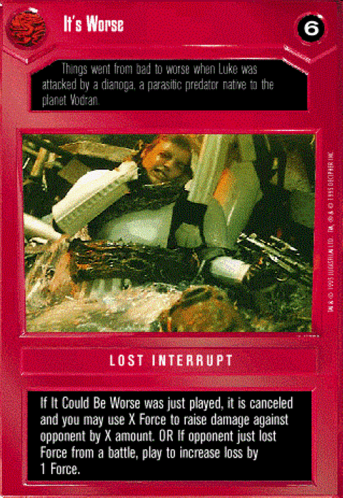 It's Worse x4 WB Premiere Unlimited Star Wars CCG NM swccg | eBay