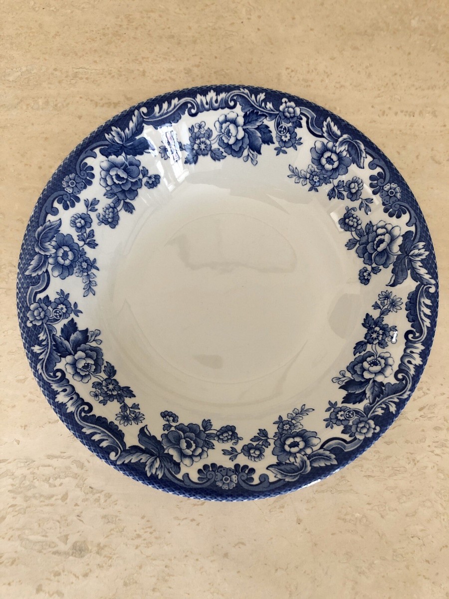 Spode Delamere Blue Porcelain Coupe Cereal Bowl ENGLAND Small Chip